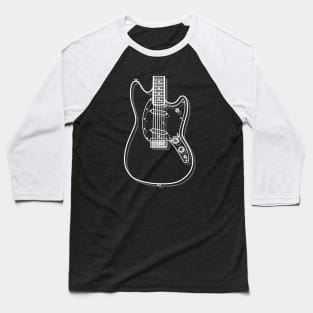 M-Style Offset Style Electric Guitar Body Outline Dark Theme Baseball T-Shirt